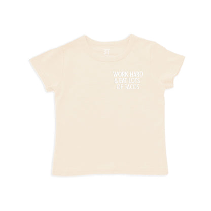 Frankie Jean Work Hard & Eat Tacos Kids Tee