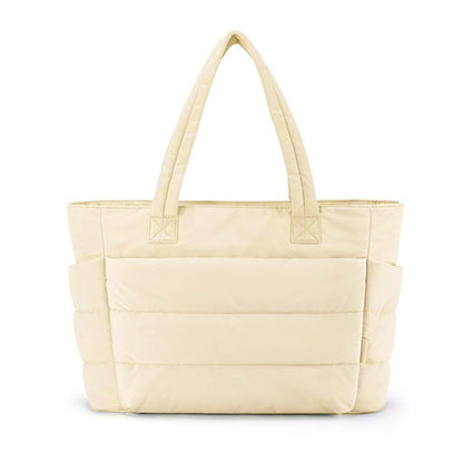 Anna-Kaci Women's Quilted Puffer Tote Bag with Soft Padded Panels and Spacious Interior Storage for Everyday Essentials