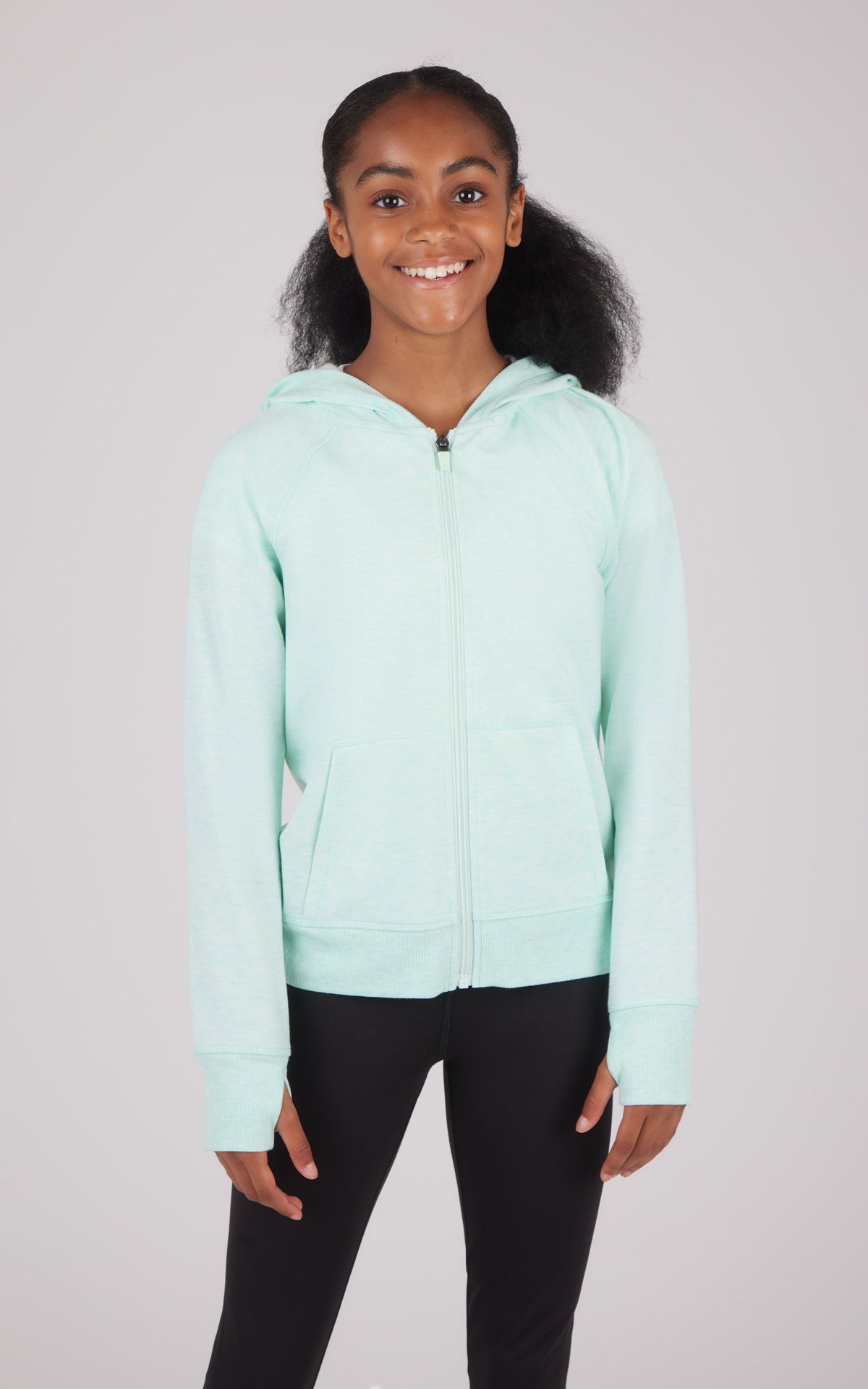 90 Degree by Reflex Girls Brushed Full Zip Hooded Jacket