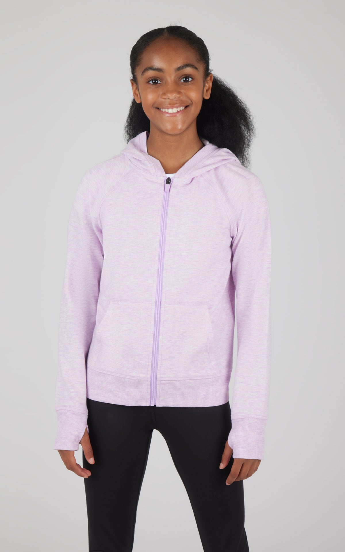 90 Degree by Reflex Girls Brushed Full Zip Hooded Jacket