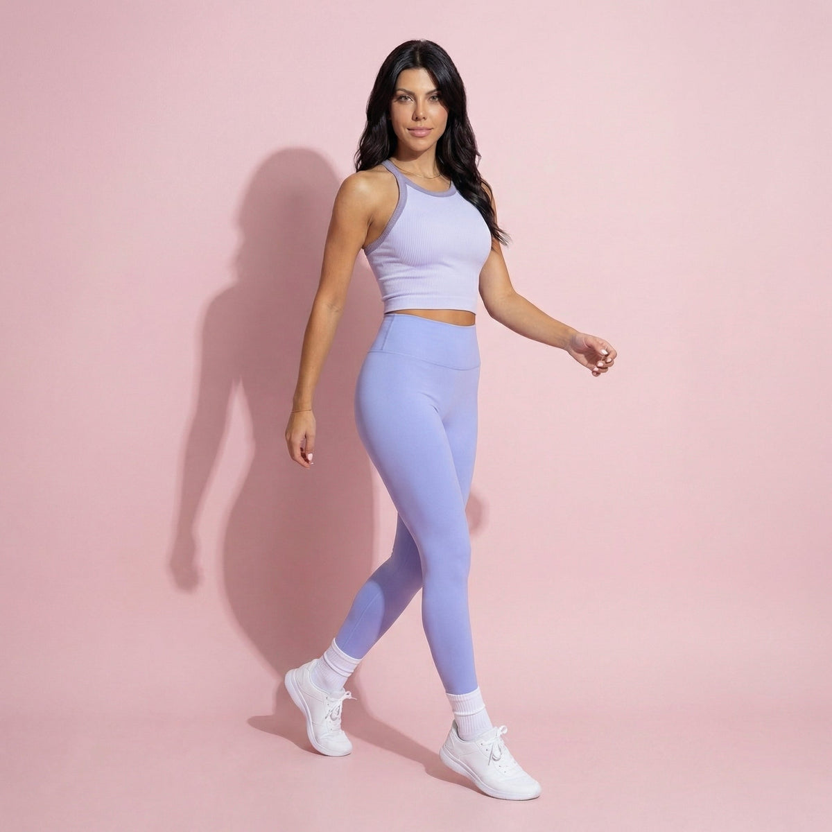 Anna-Kaci Active Women's Ribbed High Neck Racerback Crop Top with Stretch Knit Fabric and Supportive Underband