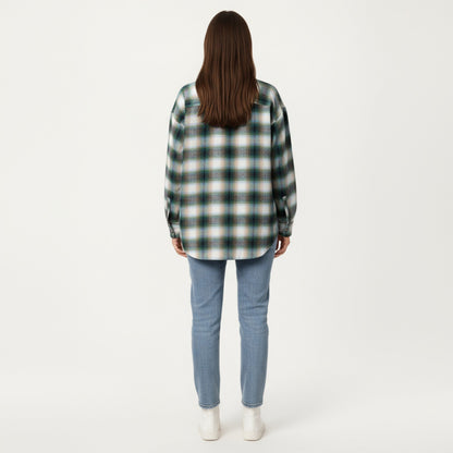 Anna-Kaci Women's Long Sleeve Plaid Button-Up Shirt with Chest Pockets