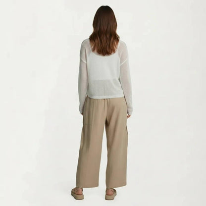 Anna-Kaci Women's Wide Leg Drawstring Pants with Elastic Waistband, Utility Pockets and Relaxed Fit