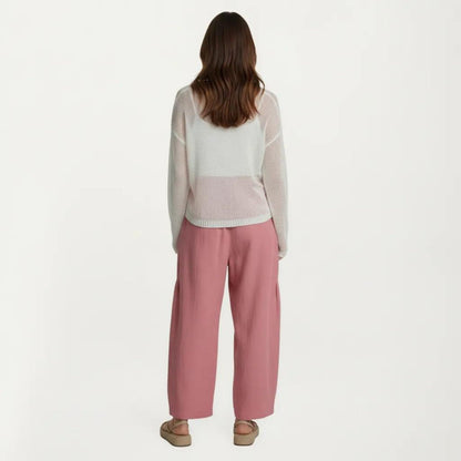 Anna-Kaci Women's Wide Leg Drawstring Pants with Elastic Waistband, Utility Pockets and Relaxed Fit