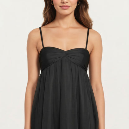 Anna-Kaci Women's Spaghetti Strap Babydoll Mini Dress with Sweetheart Neckline Flowy A-Line Silhouette