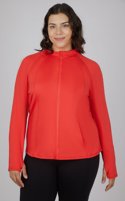 90 Degree by Reflex Plus Flared Bottom Full Zip Jacket