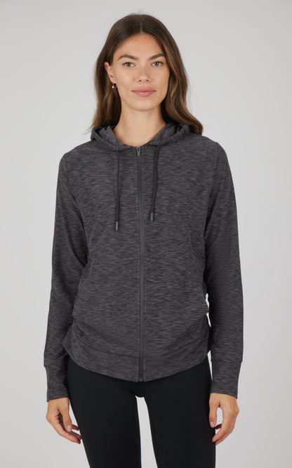 90 Degree by Reflex Maternity Heathered Lux Full Zip Jacket