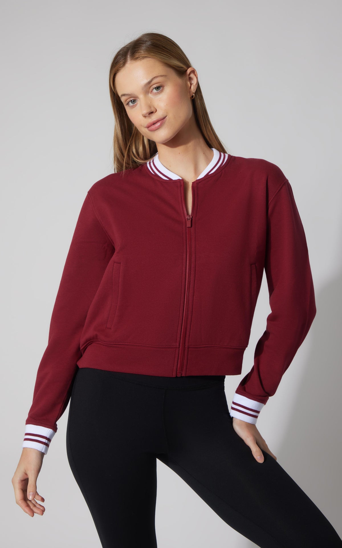90 Degree by Reflex Cloud Plush Bomber Jacket