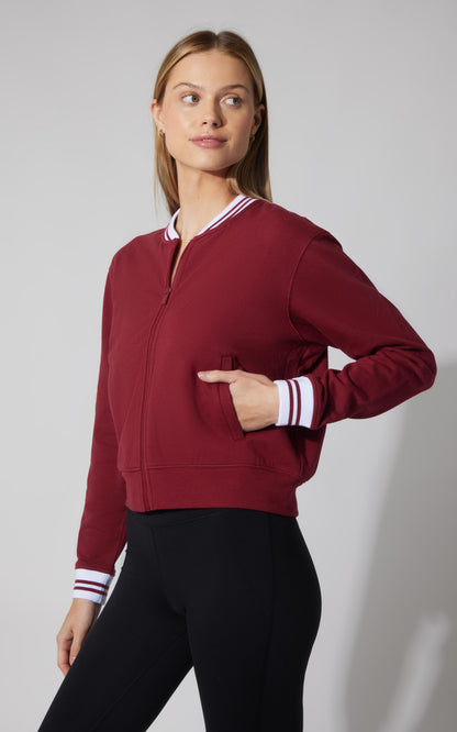 90 Degree by Reflex Cloud Plush Bomber Jacket