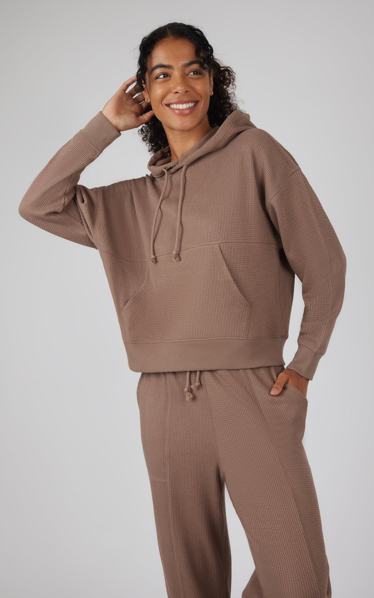 90 Degree by Reflex Brushed Inside Waffle Offline Pullover Hoodie