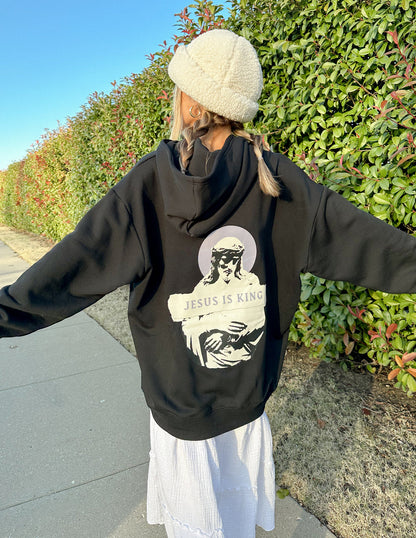 Elevated Faith Jesus Is King Black Unisex Hoodie