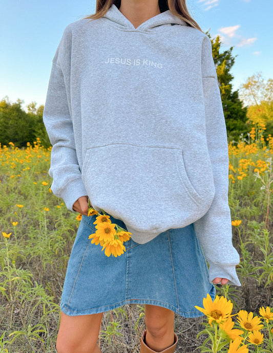 Elevated Faith Jesus Is King Heather Grey Unisex Hoodie