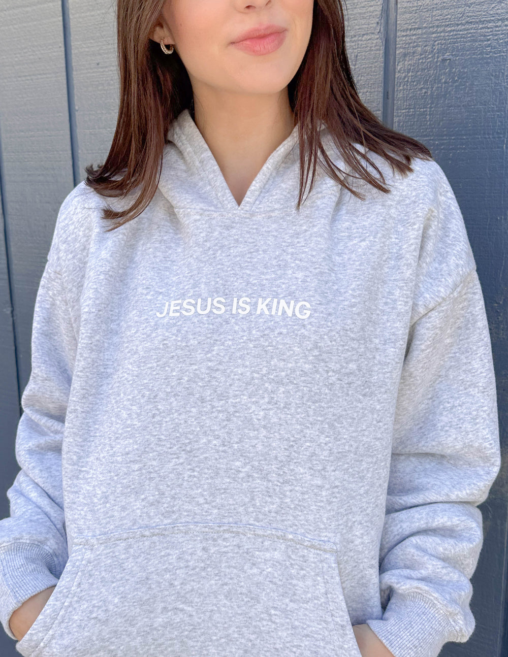 Elevated Faith Jesus Is King Heather Grey Unisex Hoodie
