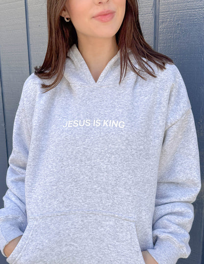 Elevated Faith Jesus Is King Heather Grey Unisex Hoodie