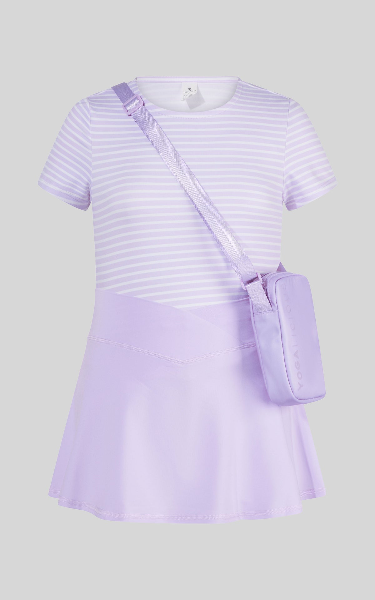 90 Degree by Reflex 4-6X Lux Tee & Skort & Crossbody Bag Set