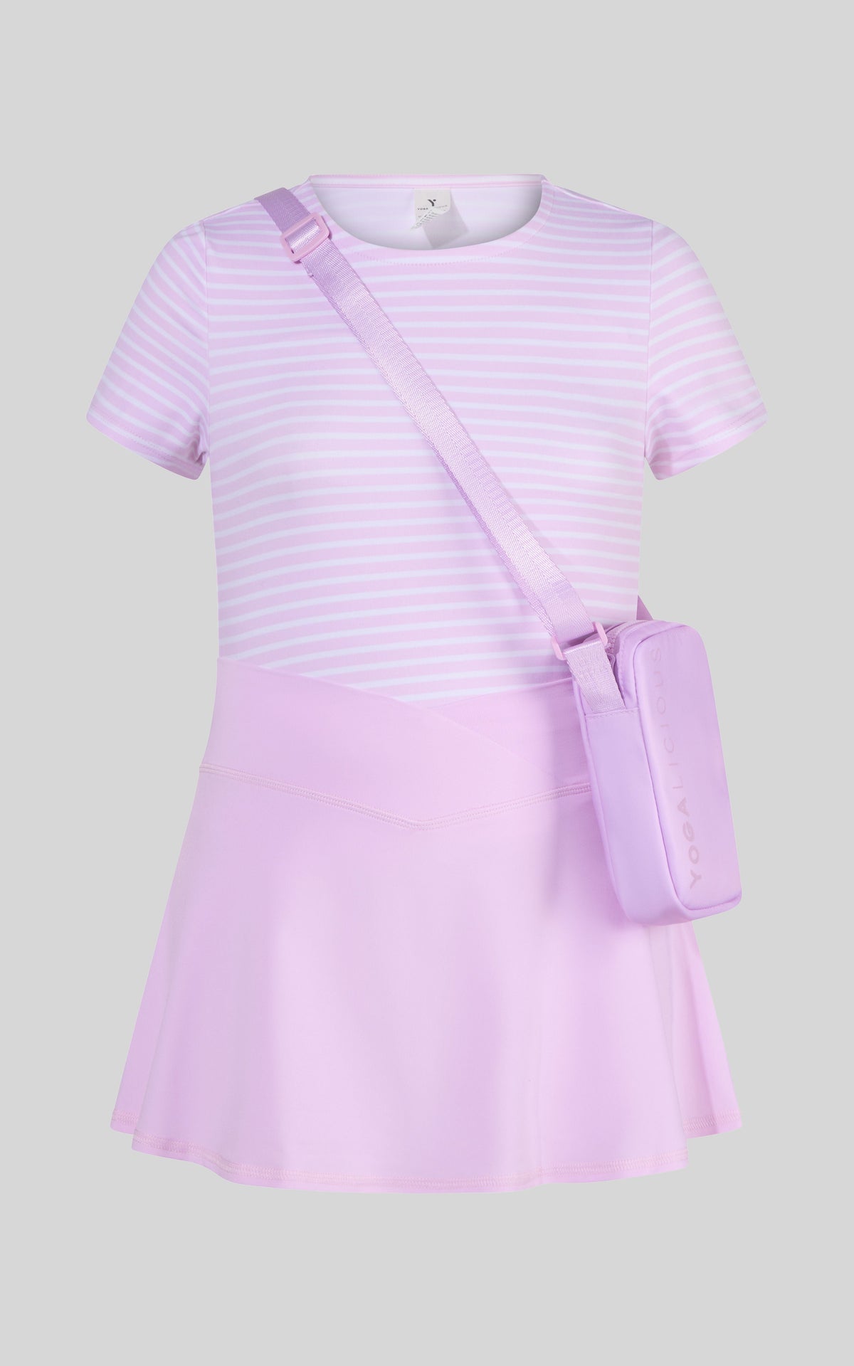 90 Degree by Reflex 4-6X Lux Tee & Skort & Crossbody Bag Set