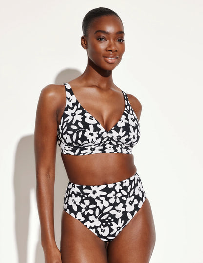 Sculpt Ruched Deep V Bikini Top