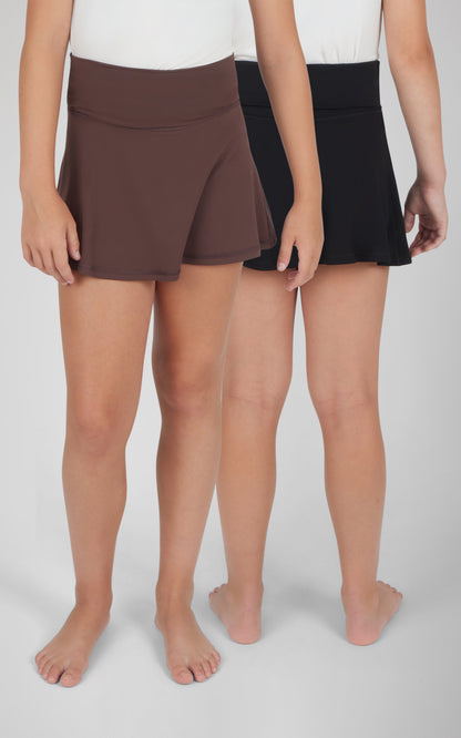 90 Degree by Reflex Girls 2 PK Lux Fold Over Skort
