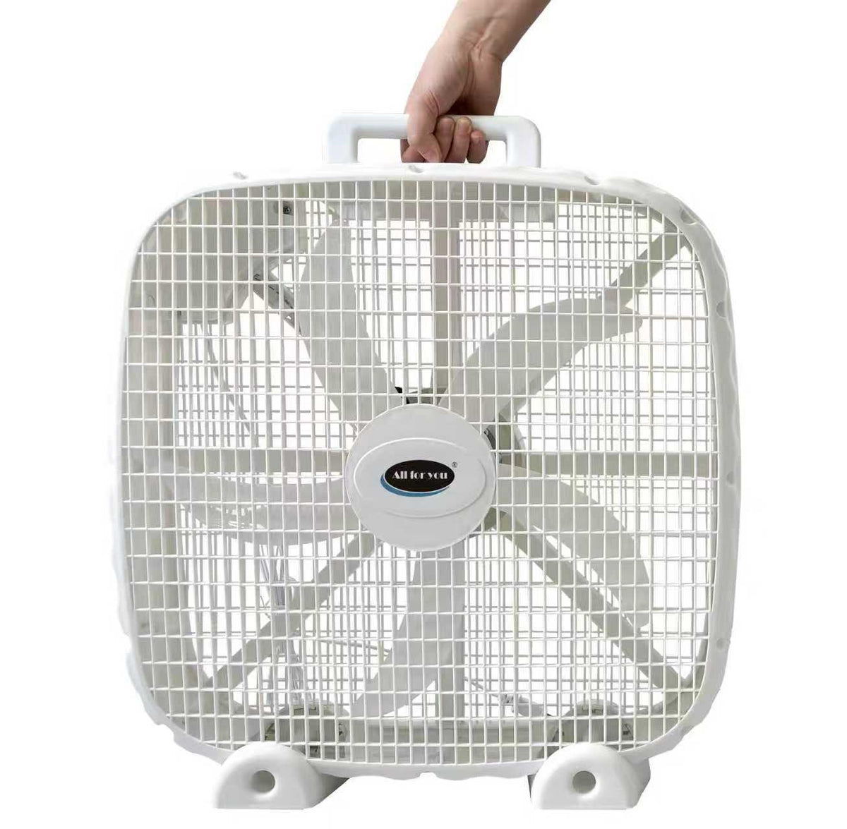 20-Inch 3-Speed Box Fan – Portable Bedroom Fan with Carry Handle, 5-Blade Powerful Airflow & Lightweight Design