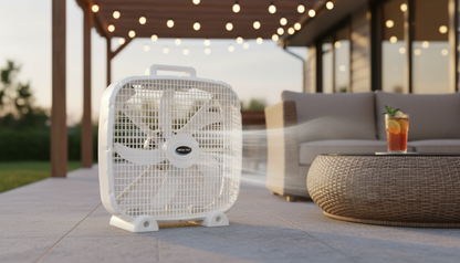 20-Inch 3-Speed Box Fan – Portable Bedroom Fan with Carry Handle, 5-Blade Powerful Airflow & Lightweight Design