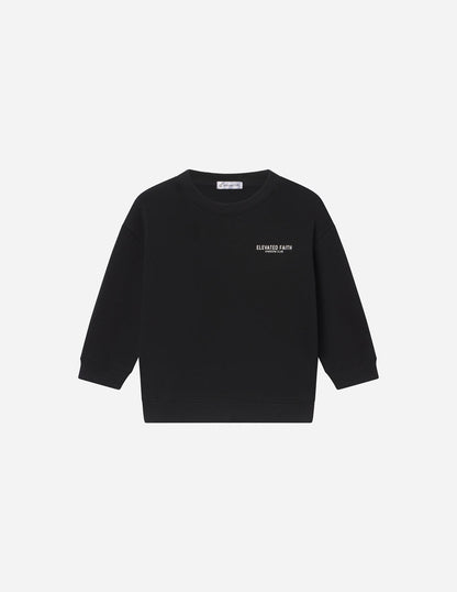 Elevated Faith Kingdom Club Black Kids Crewneck