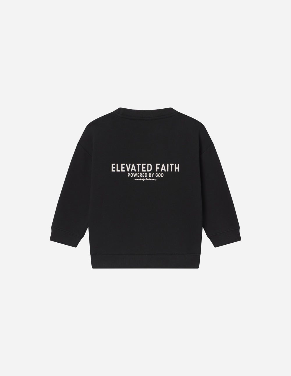 Elevated Faith Kingdom Club Black Kids Crewneck