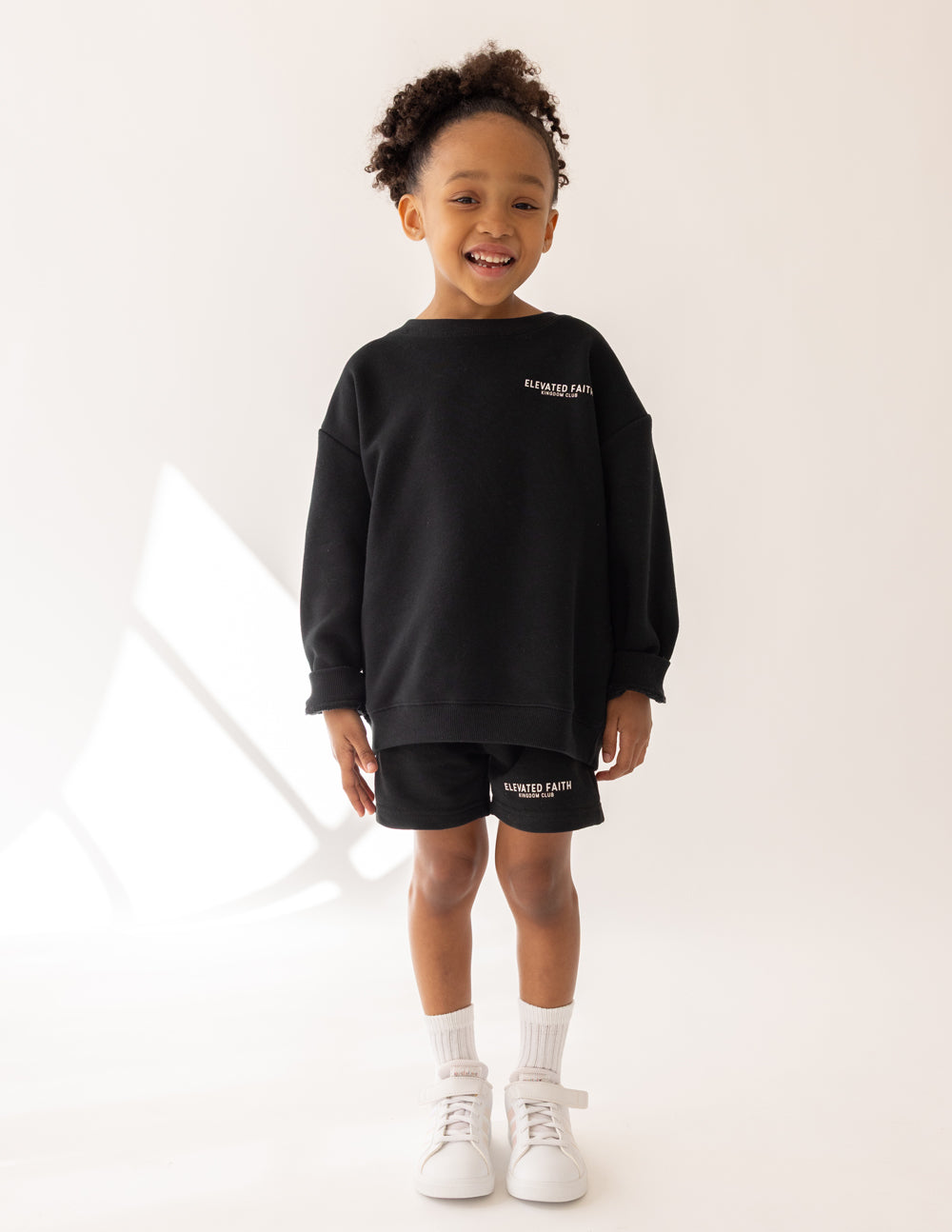 Elevated Faith Kingdom Club Black Kids Short