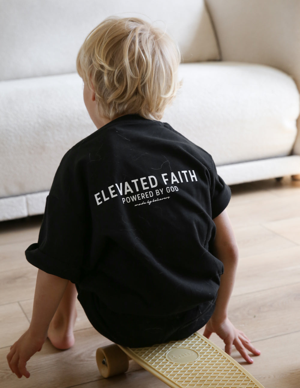 Elevated Faith Kingdom Club Black Kids Tee