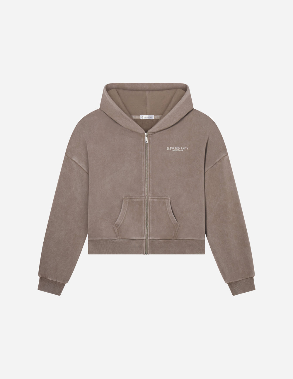 Elevated Faith Kingdom Club Brown Full-Zip Hoodie