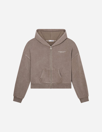 Elevated Faith Kingdom Club Brown Full-Zip Hoodie