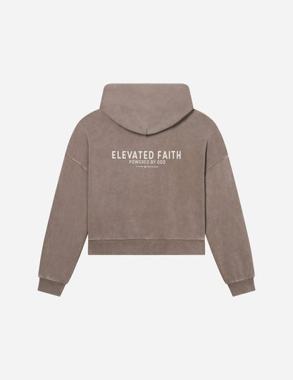 Elevated Faith Kingdom Club Brown Full-Zip Hoodie
