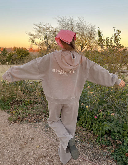 Elevated Faith Kingdom Club Brown Full-Zip Hoodie