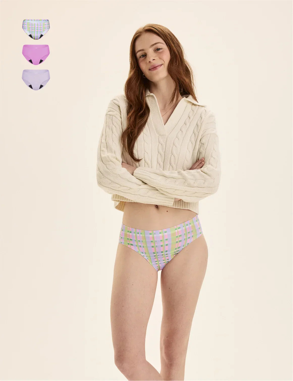 Teen Light Leakproof No-Show Bikini 3-Pack - Last Call