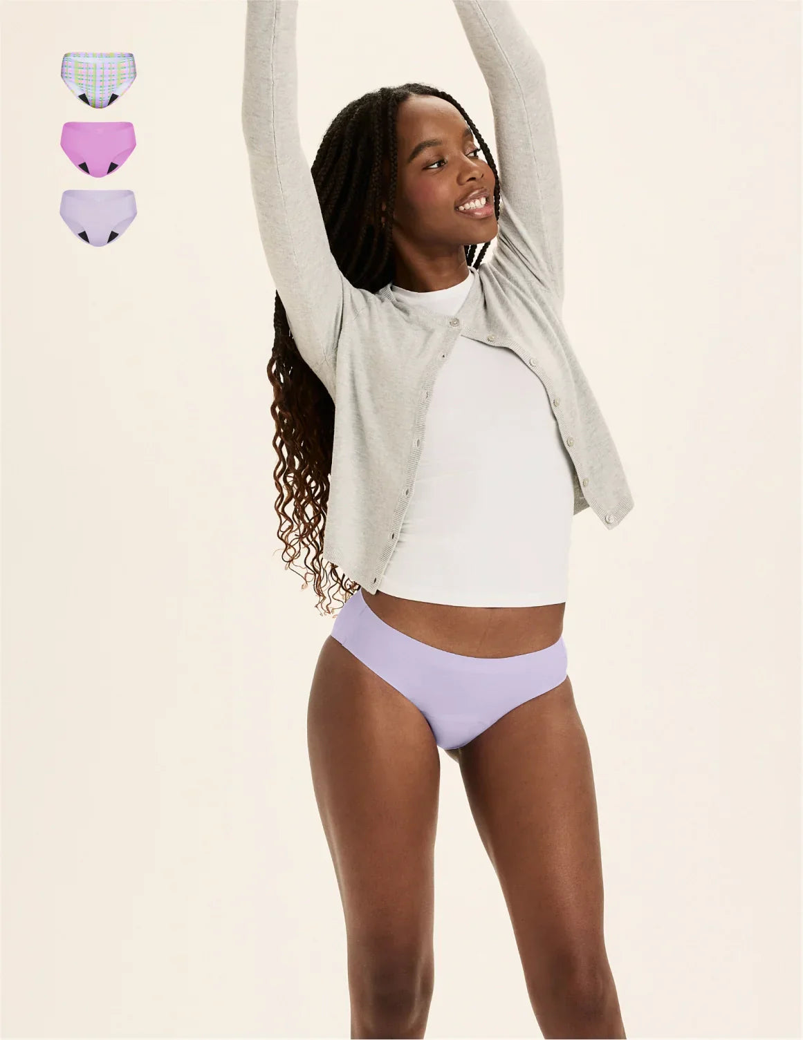 Teen Light Leakproof No-Show Bikini 3-Pack - Last Call
