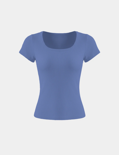 SculptRib™ Cotton Scoop Neck T-Shirt