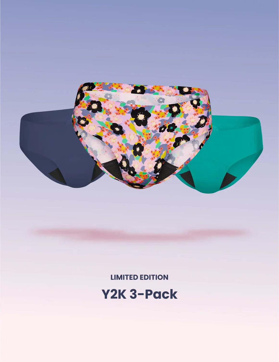 Teen Light Leakproof No-Show Bikini 3-Pack - Last Call