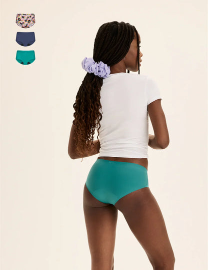 Teen Light Leakproof No-Show Boyshort 3-Pack