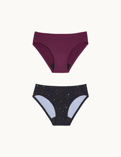 Teen Light Leakproof No-Show Bikini 2-Pack - Last Call