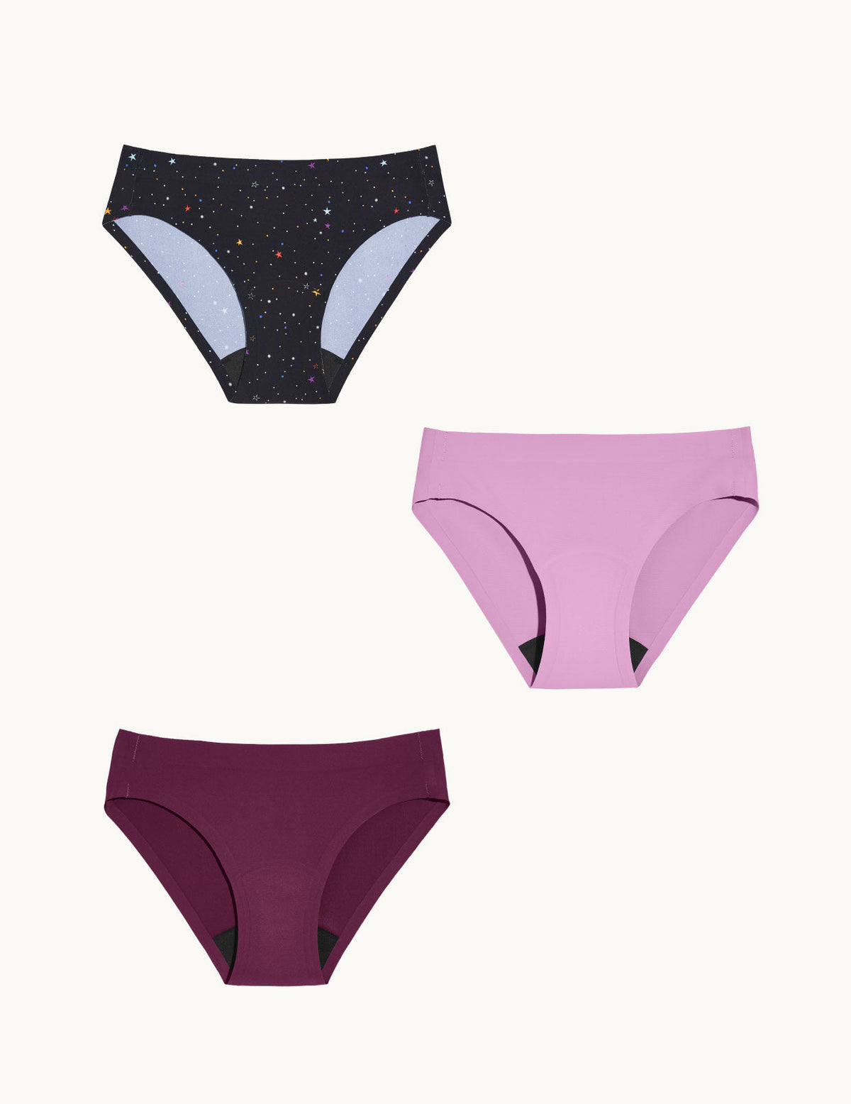 Teen Light Leakproof No-Show Bikini 3-Pack - Last Call