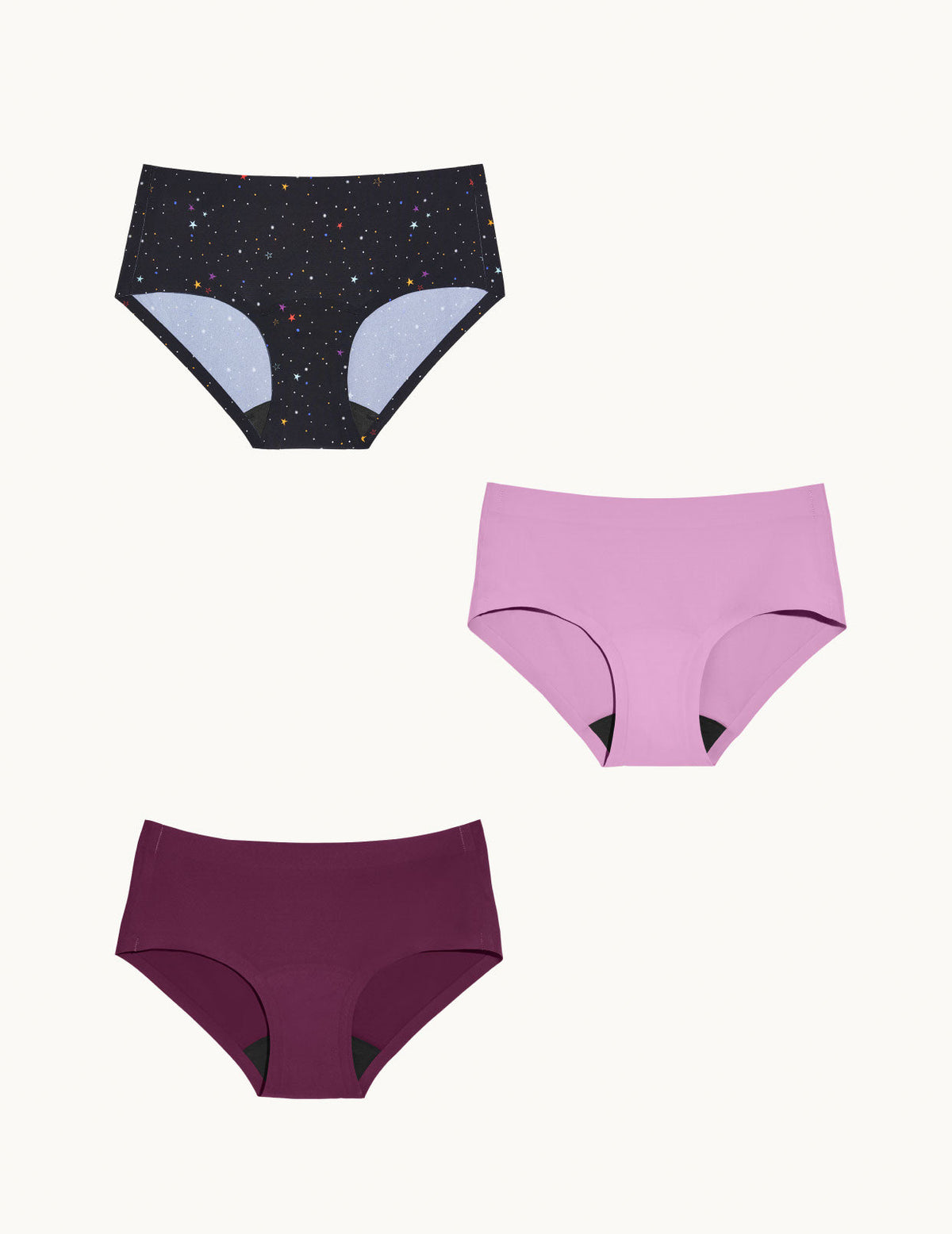 Teen Light Leakproof No-Show Boyshort 3-Pack