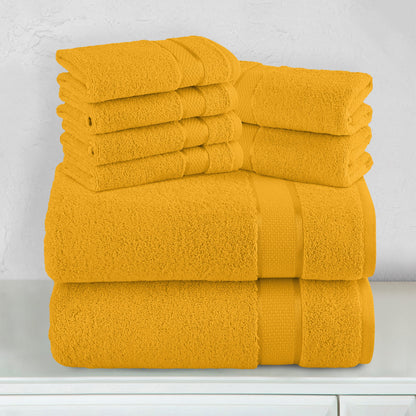 Elegant Comfort 8-Piece Turkish Cotton Towel Set, 4 Washcloths, 2 Hand Towels and 2 Bath Towels