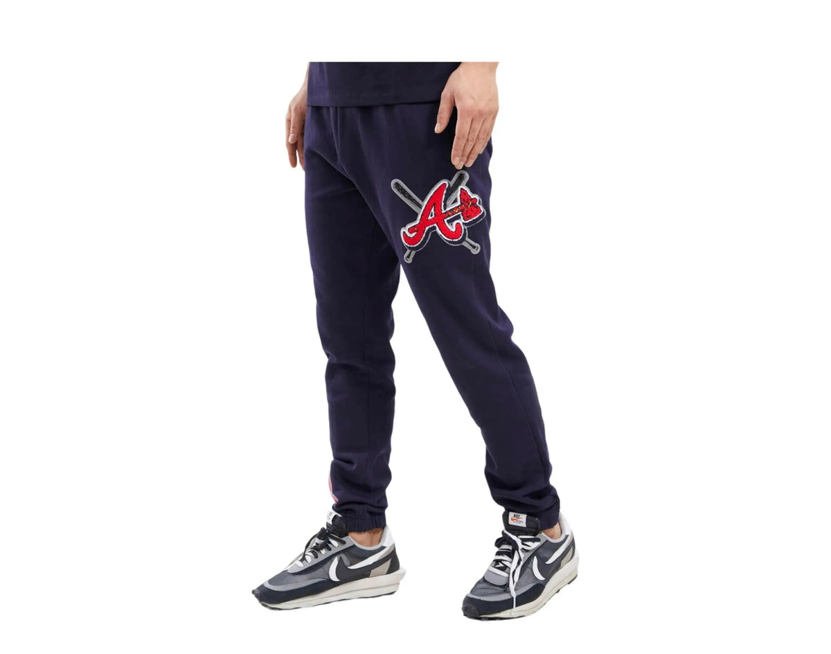 Pro Standard Atlanta Braves Mash Up Logo Men Sweatpants Midnight Navy