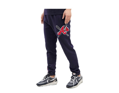Pro Standard Atlanta Braves Mash Up Logo Men Sweatpants Midnight Navy