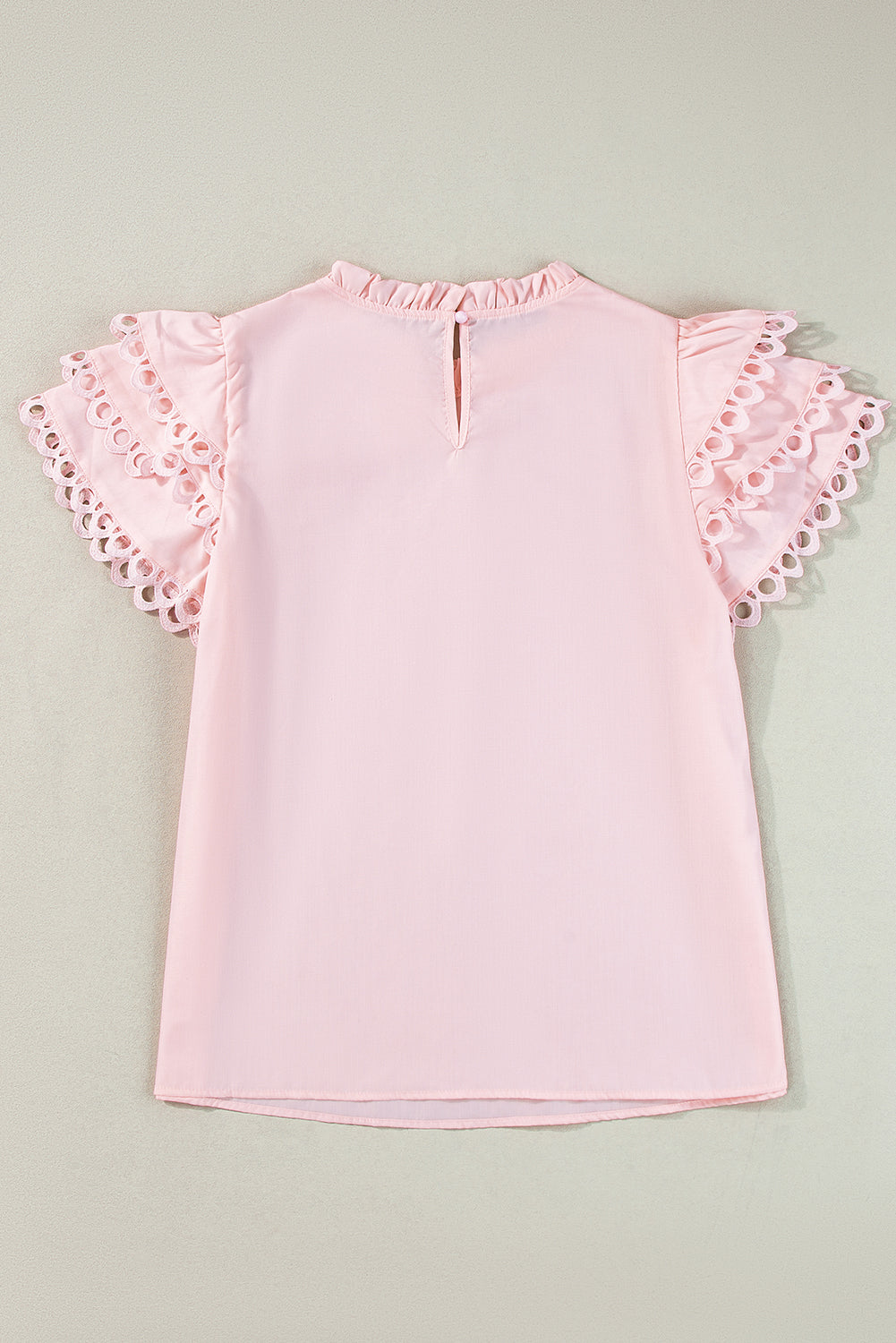 Threaded Pear Jessie Layered Ric Rac Cap Sleeve Filled Neck Blouse