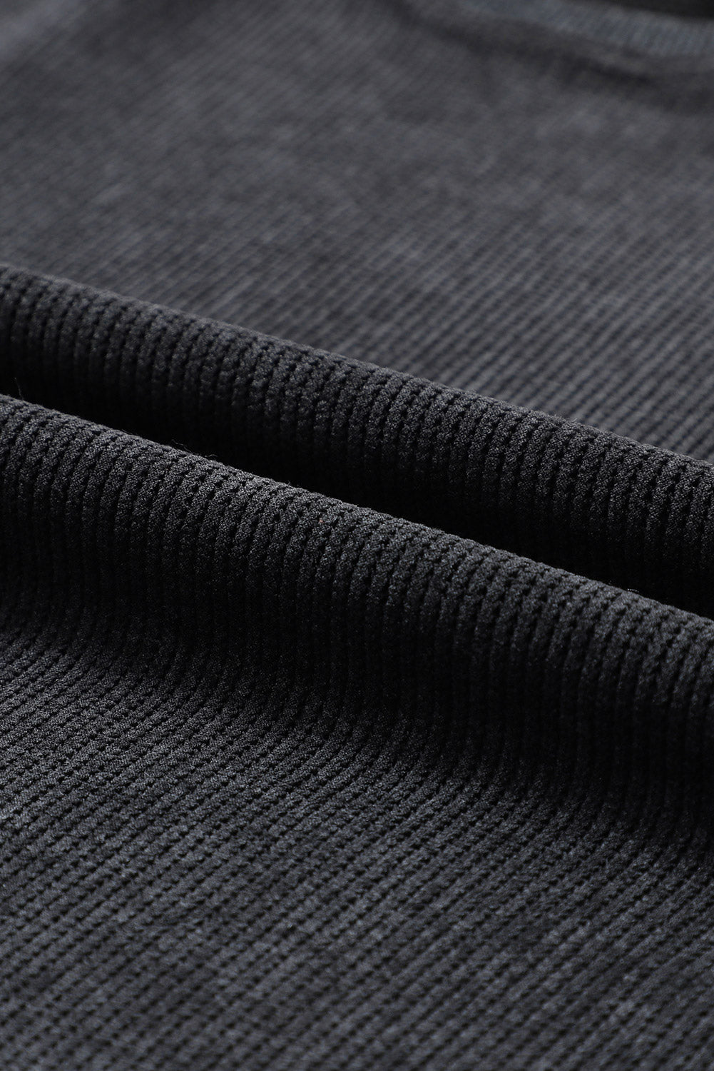 Threaded Pear Faith Solid Ribbed Knit Round Neck Pullover Sweatshirt