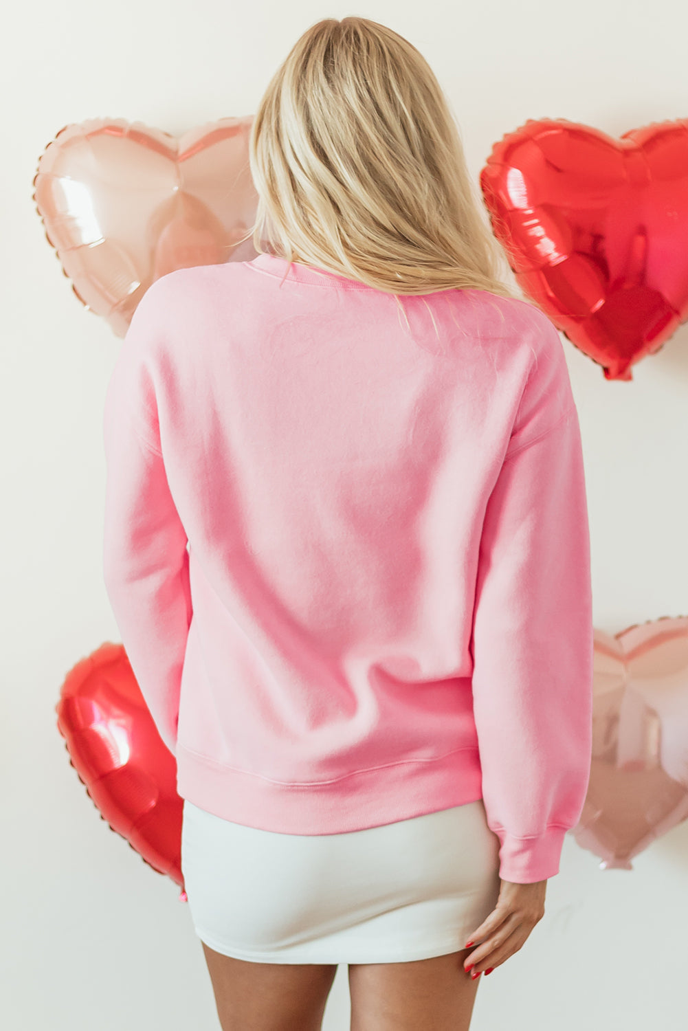 Threaded Pear Raya LOVER Puff Print Drop Shoulder Pullover Sweatshirt