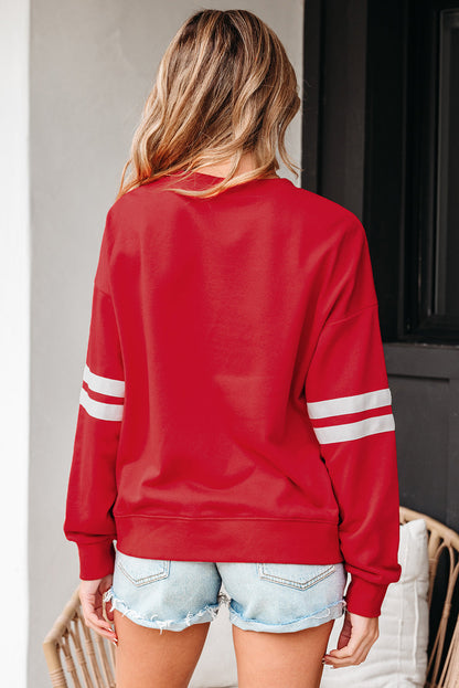 Threaded Pear Lennon Varsity Striped Oversized Sweatshirt