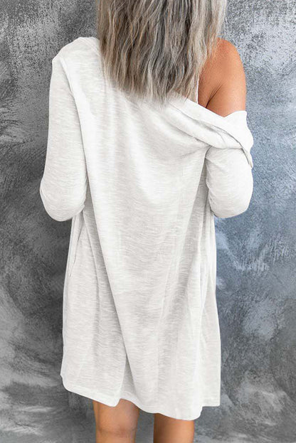 Threaded Pear Madison Open-Front Buttons Cardigan