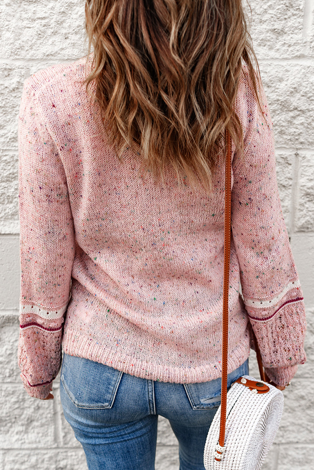 Threaded Pear Noelle Detail Patterned Sleeve Sweater