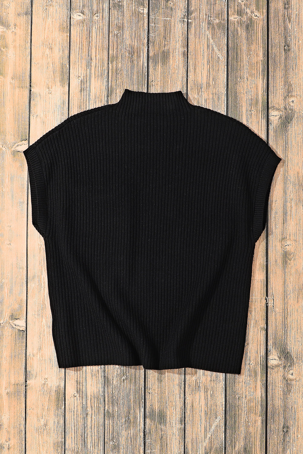 Threaded Pear Lindsey Patch Pocket Ribbed Knit Short Sleeve Sweater